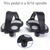 1 Pair Bike Pedals with Toe Clips Cages and Straps