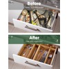 Kootek 8 Pcs Bamboo Drawer Organizer Utensil Tray Kitchen Storage