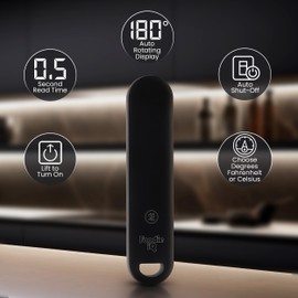 Instant Read Thermometer for Cooking, 3X Faster, 0.5 Second Read Time, ±0.5°F Accuracy, IP67 Waterproof, Magnetic, Auto-Rotate Digital Meat Thermometer for Oven, Grilling, BBQ, Home Brewing