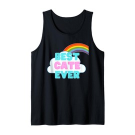 Cate - Best Cate Ever - Rainbow Cute Girl Cate Tank Top