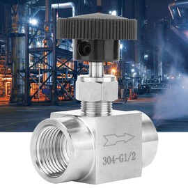 Stainless Steel Flow Control Valve, Throttle Valve Check Valve for Water Gas Oil Gearbox 1/8", 1/4", 1/2" (optional) (1/2)