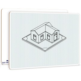 SCRIBBLEDO Isometric Grid 11"x14" Large Graph Dry Erase Board Double-Sided White Board Drawing Grid Lines Graphing Architectural Gridded 3D Design Whiteboard for Home School Classroom