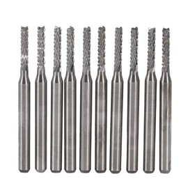 10 Pieces End Mill Carbide Cutter Set Engraving Bits Carving Drill Bit SMT/CNC/PCB Cutter 2 mm