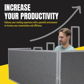 OBEX Acoustical Cubicle Privacy Screen Extender Desk Panel & Office Divider, Add Separation & Block Noise, 24" X 36", Graphite