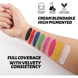 Pintura Corporal Soluble en Agua, Navidad Paleta de Delineador de Ojos de 8 Colores Activados por Agua, Altamente Pigmentado, Brillante, Con Pincel Delineador de Ojos (02#)