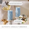 Luminara Embossed Coral Flameless LED Candle Moving Flame Pillar, Unscented