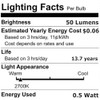 Anyray (2-Bulbs A-C7E12LWW LED Night Light 0.5 Watt C7 (4W