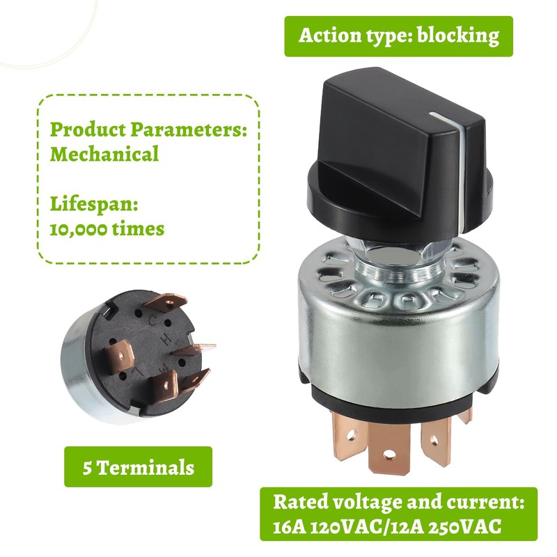 EPLZON 12A 250V/16A 125V Rotary Switch 4Position 3Speed Fan Heater