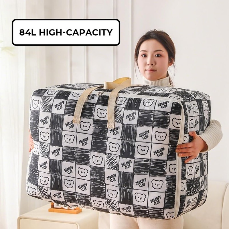 Storage Bags With Zips Moving Bags 84L Large Wardrobe Storage