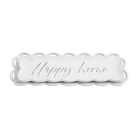 Mud Pie Long Nested Happy Trays, 13.5" x 4.25", WHITE