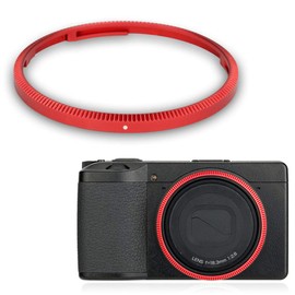 JJC Protective Ring Ricoh GR3 GRIII GRIII HDF Aluminum Alloy Lens Decoration Ring Replacement for Ricoh GN-1 Red
