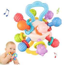 Baby Montessori Sensory Toys for 0-6 6-12 Months, Food Grade Teething Toys for Babies 0 3 6 9 12 18 Months, Newborn Infant Learning Developmental Toys Gifts for 1 2 Year Old Boys Girls