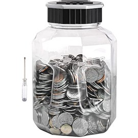 X-Large Piggy Bank for Adults Kids,Vcertcpl Digital Counting Coin Bank with 2.4L Capacity, Great Coin Counter Bank Money Counting Jar with Total Amount Displayed, Bank for All US Coins
