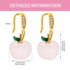 Natural Rose Quartz Apple Earrings, Cute Pink Apple Earrings for