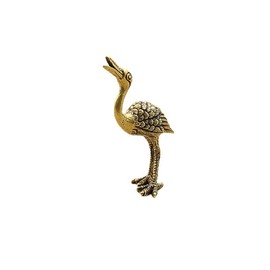 DMtse Chinese Gold Feng Shui Brass Crane Crane Bird Decor Statue Figurines Sculpture Animal Collectibles