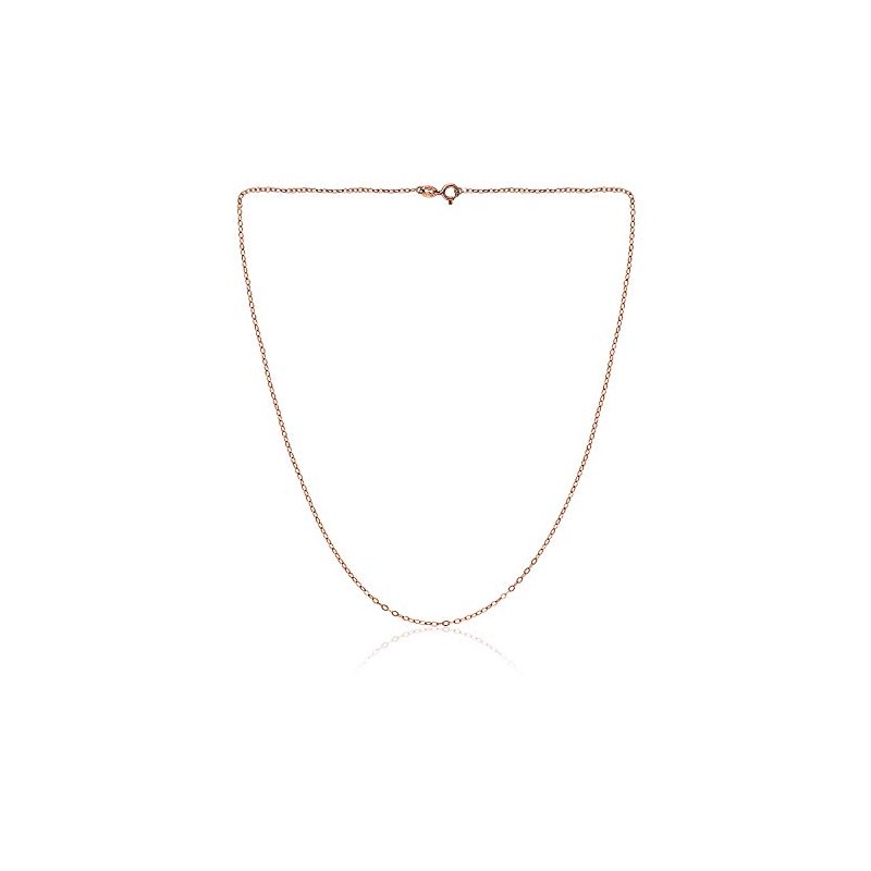 Collar de cadena de plata de ley de 1 mm,