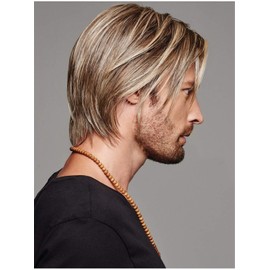 Swiking Men Wig Short Blonde Brown Layered Natural Synthetic Hair Full Wigs for Male Guy Daily Party Wear