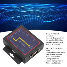 Zunate Serial Device Server Converter, RJ45 to RS232 Device Server with Duplex Transmission, IP Converter with Double Serial Ports for Windows for Industrial (EU Plug 100-240V)