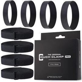 Couch Clamp Pro Heavy Duty Couch Connectors for Sliding Sofas (4 Pack) - Easy Install Strap & No Tools Required - Hook & Loop Cinch Straps- Universal Fit Ideal for 3 Piece Modular Sectional Sofa