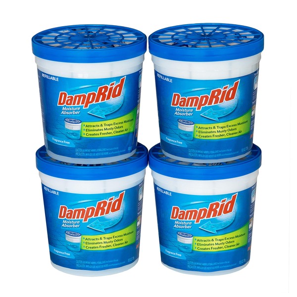 DampRid Refillable Moisture Absorber, 10.5 oz. Cups, 4 Pack, Fragrance