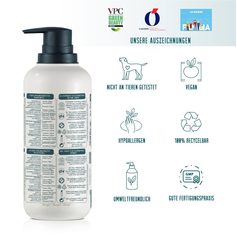 Dr. Tree Dermoprotective Shampoo for Sensitive Scalp, Cleansing, Shine and