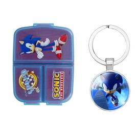 Sonic Sandwich Lunch Snack Box Multi Compartment Kids Children School Includes Sonic Keychain