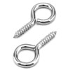 QWORK 60-Pack Steel Eye Screws Hooks for Wood- 1.57" Total