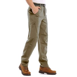 Jessie Kidden Mens Waterproof Hiking Pants, Outdoor Snow Ski Fishing Fleece Lined Insulated Soft Shell Winter Pants (6070 Khaki, 38)