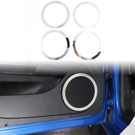 Door Horn Ring Trim Compatible with Seat Leon 2008 2009 2010 2011 2012, 4 Pieces Door Speaker Horn Ring Cover Trim Frame Sticker, Car Interior Styling Car Accessories 4-Piece Set