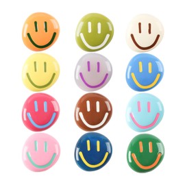 Neomuch Fridge Magnets - Smiley Face Cute Magnets - Colorful Refrigerator Small Magnets for Whiteboard Locker Cabinet Decor - Classroom Kitchen Office Decorative Magnets (3mm Magnet Set/ 12Pcs)
