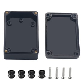 Otdorpatio Project Box ABS Black Electrical Boxes IP67 Outdoor Waterproof box Electronic Junction Box Power Enclosure with Cable Glands for DIY Project 3.3x2.3x1.3inch(83x58x33mm)