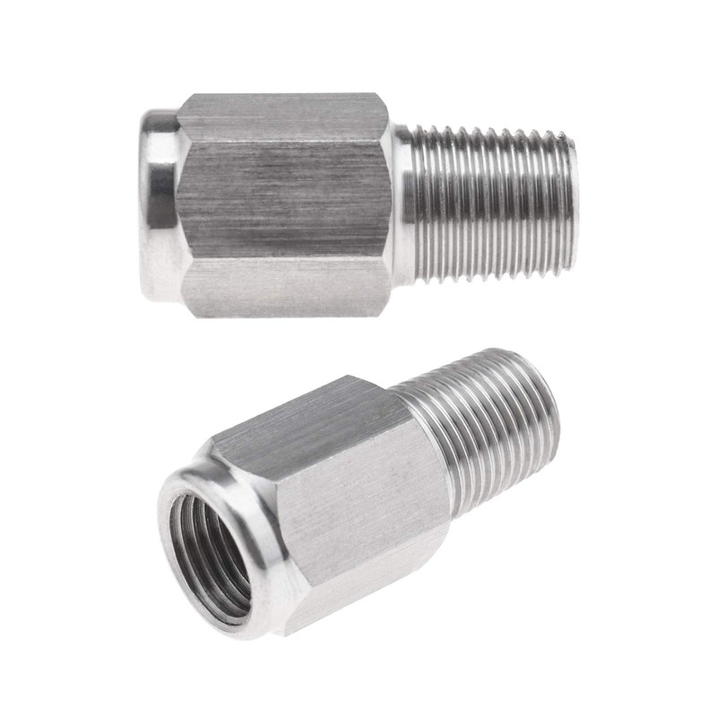 2pcs 1/8NPT to M10x1.0 Pressure Pressure Gauge Reducer Connector Automobile