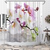 WELMECO Orchid Flower Shower Curtain Floral Shower Curtain 72x72inch Polyester