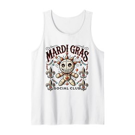 Mardi Gras Voodoo Doll Social Club Fun Festive Vibes Tank Top