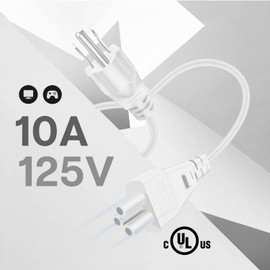 TNP Universal Power Cord (6 Feet) - IEC320 C5 to NEMA 5-15P 3-Prong Power Extension Cable Wire Connector Socket Plug Jack for Laptop Notebook AC Power Supply Adapter Charger Wall Outlet