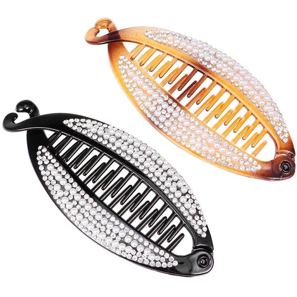 Norhogo Fish Shaped Plastic Hair Clip, Crystal Fish Shaped Banana