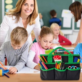 DZOZO Desktop File Folder Tote Storage Organizer Art Craft Storage Bag Foldable Gardening Tool Bag Teacher Office Supplies Storage Tote Bag Art Organizer Storage Craft Tote Bag