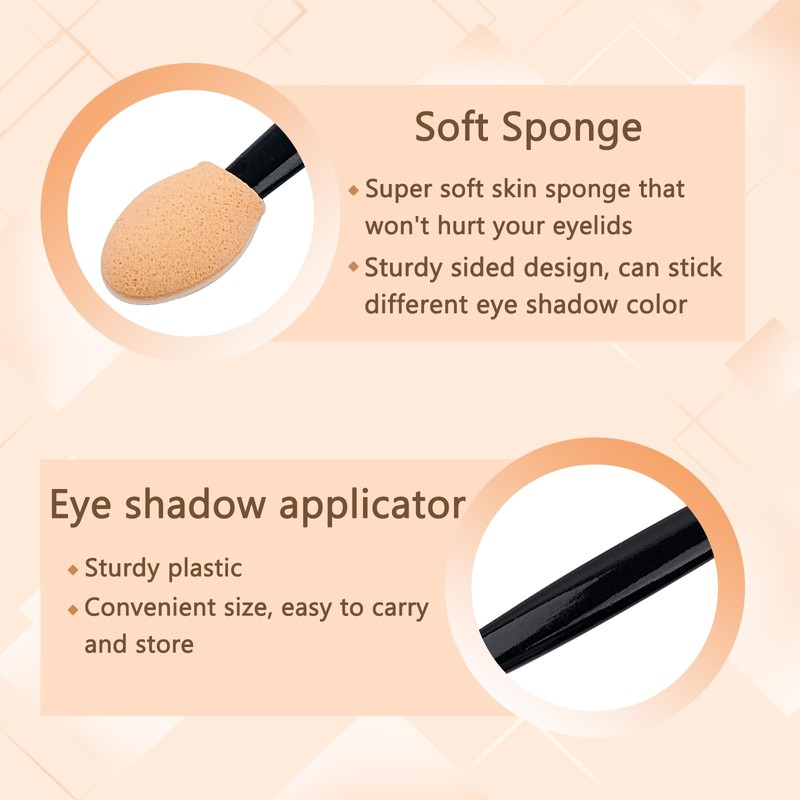 50PCS Disposable Eyeshadow Applicators,Sponge Tips Eye Shadow Applicator Sticks Double