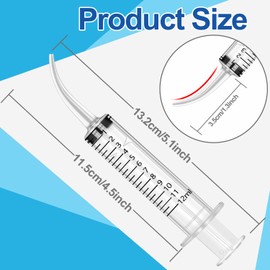 40Pack 12ml Dental Syringe with Curved Tip for Oral Dental Care, Syringe Oral Irrigator Syringe for Dental Cleaning