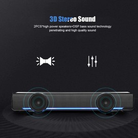 ciciglow PC Speakers,Soundbar, USB Wired Stereo Computer Speakers,Speakers for PC, Desktop, Laptop, Tablet, Smartphone MP3/MP4,3.5mm Aux Input Sound Bar
