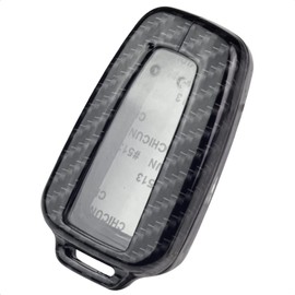 SK CUSTOM Carbon Fiber Pattern zinc Alloy Smart Key Case Cover Compatible with Toyota Avalon Camry C-HR Corolla Prius Prime RAV4 Keyless Car Remote Accessory