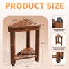 Shower Foot Rest 15 in, Acacia Shower Stool for Shaving