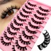 10 Pairs of 3D Artificial Eyelashes Russian False Natural Look