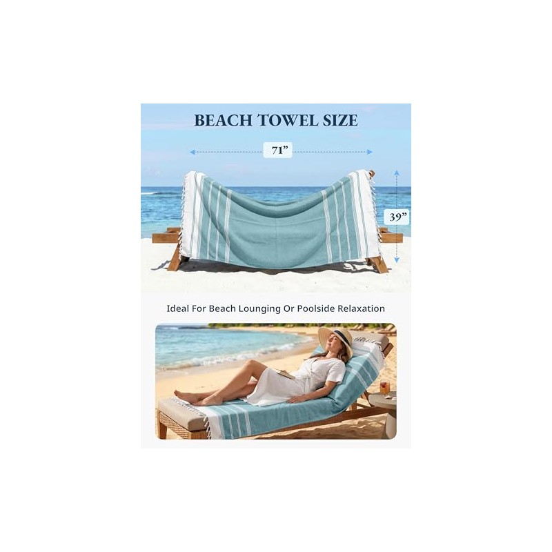 Lane Linen 6-Pack Oversized Quick-Dry Beach Towels