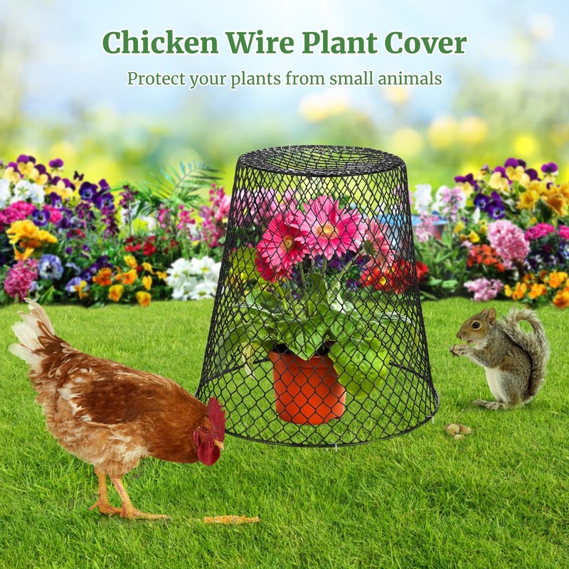 FELISTORY 12 Pack Chicken Wire Plant Covers, Chicken Wire Cloche