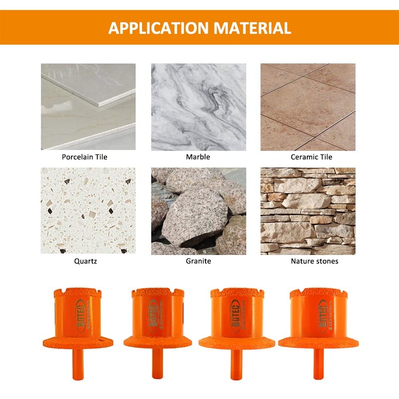 BGTEC Diamond Core Drill Bit, Diameter 40x60mm Triangle Shank Sink/Washbasin