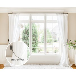 BlastHome® Luxury Chain Tiebacks – Premium Metal Wall Mounted Curtain Holdbacks with 30" Long Chains - Signature Collection, Set of Two – Designer Quality Window Drapery Ties – Matte Graphite Finish