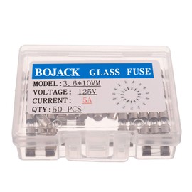 BOJACK 3.6x10 mm 5 A 5 amp 125V 0.14x0.39 Inch F5AL125V Fast-Blow Glass Fuses(Pack of 50 Pcs)