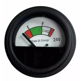 NIVEL Golf Cart 24v State of Charge Analog Battery Meter 2 1/8" Round 24 Volt
