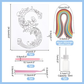 PH PandaHall Paper Quilling Strips S Flower and Butterfly Paper Quilling Template Board Paper Quilling Pattern for Beginners Adults 24.5 x 21 x 0.3 cm 6 Colours 360 Pieces